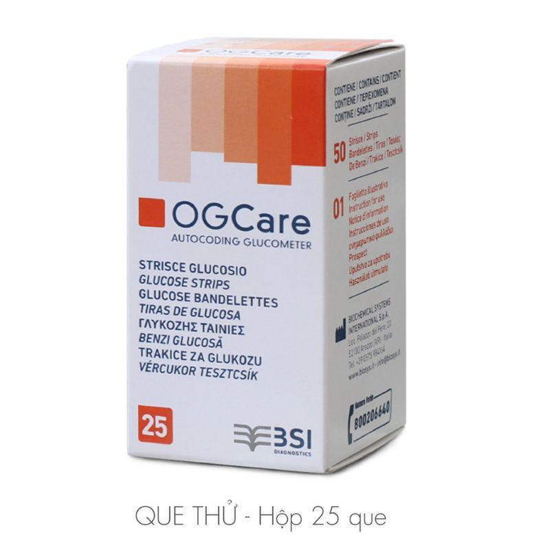 Que thử tiểu đường OGCARE hộp 25 que - Date xa (Chính hãng)