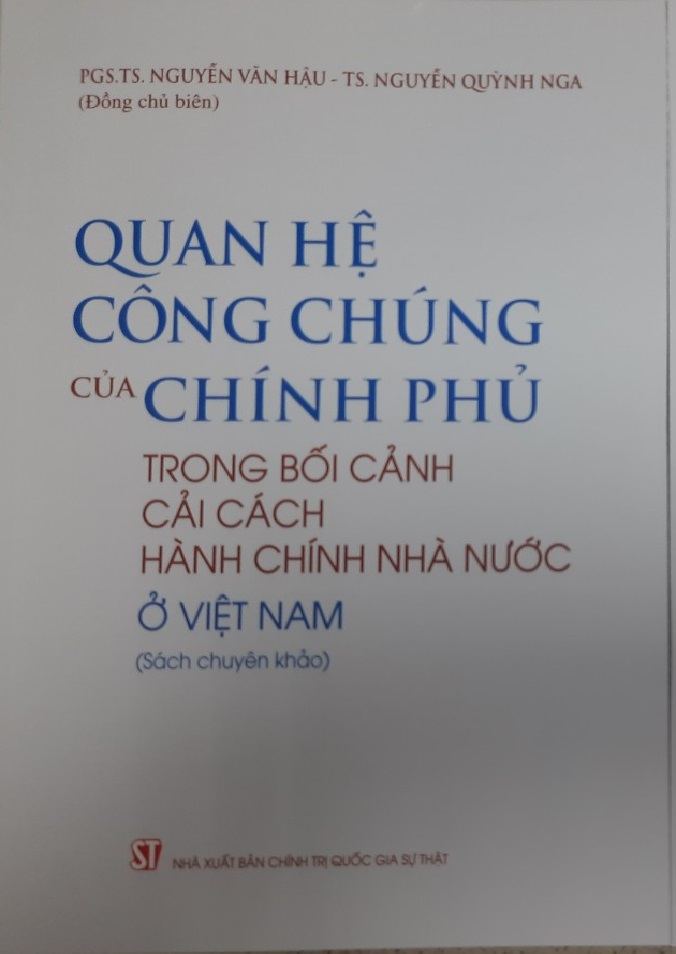 Sách Quan hệ công chúng của Chính phủ trong bối cảnh cải cách hành chính nhà nước ở Việt Nam