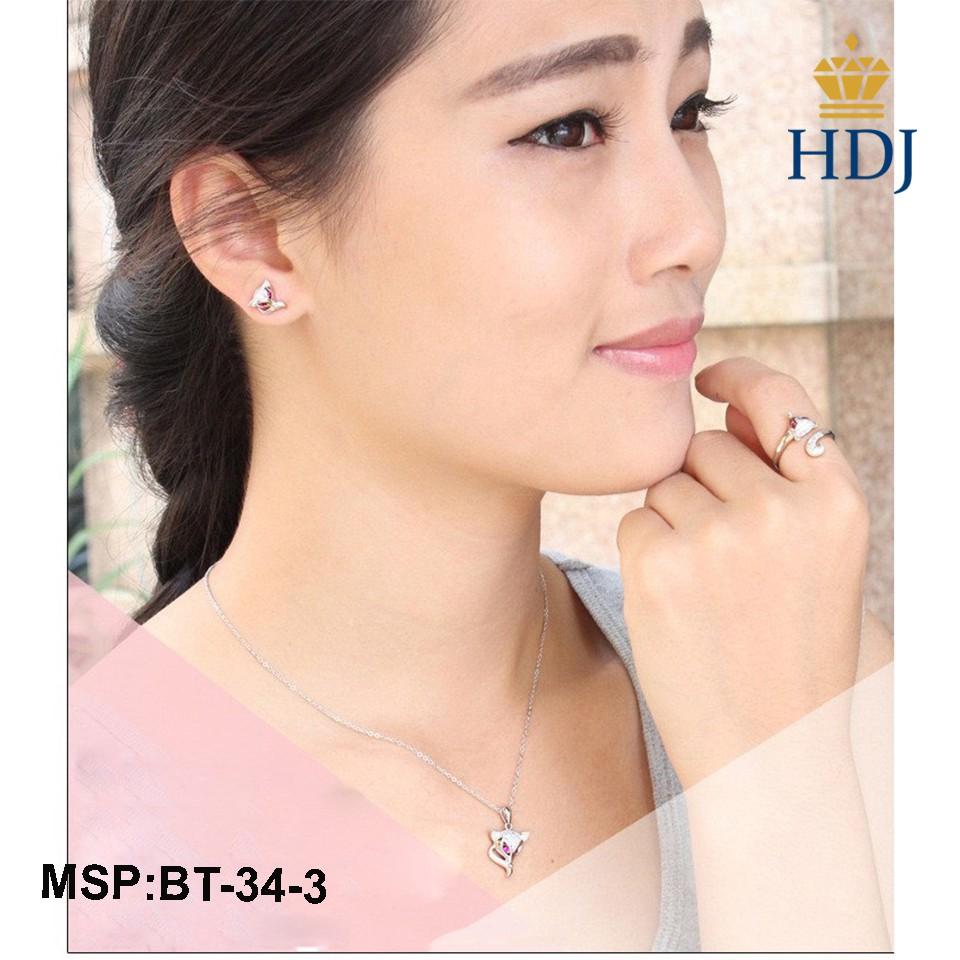 Bông tai bạc Ý 925 Hình Hồ ly quyến rũ trang sức HDJ mã BT-34-3