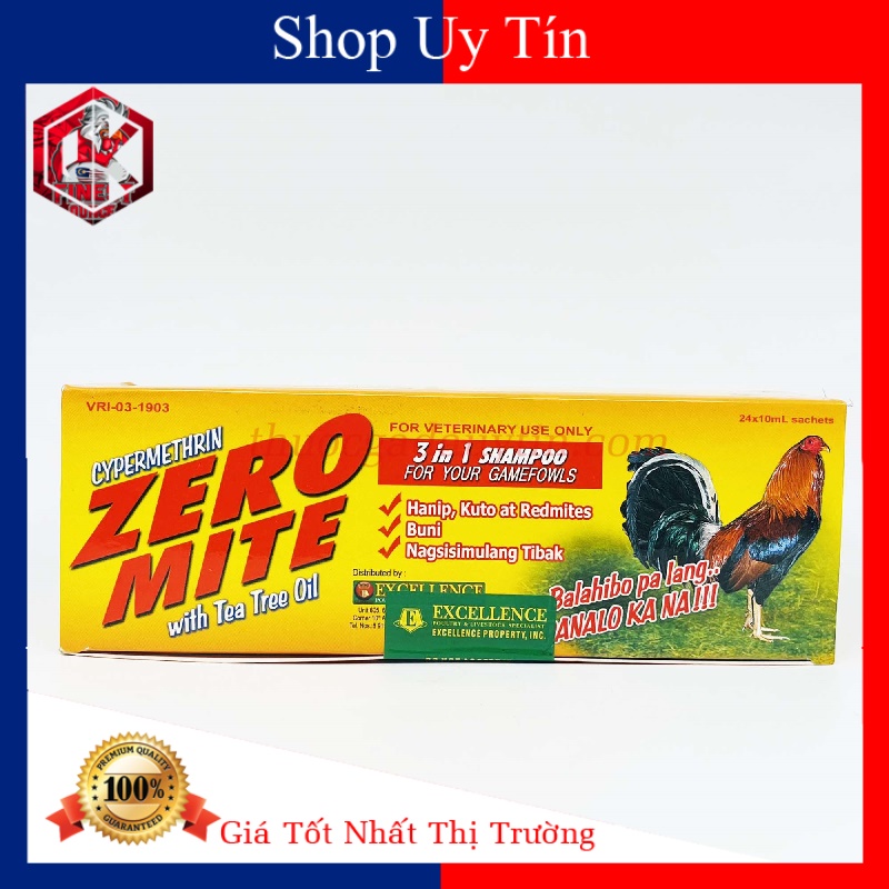 2 Gói Xà Bông Tắm Gà Zero Mite Giúp Lông Bóng Mượt Cho Gà Đá