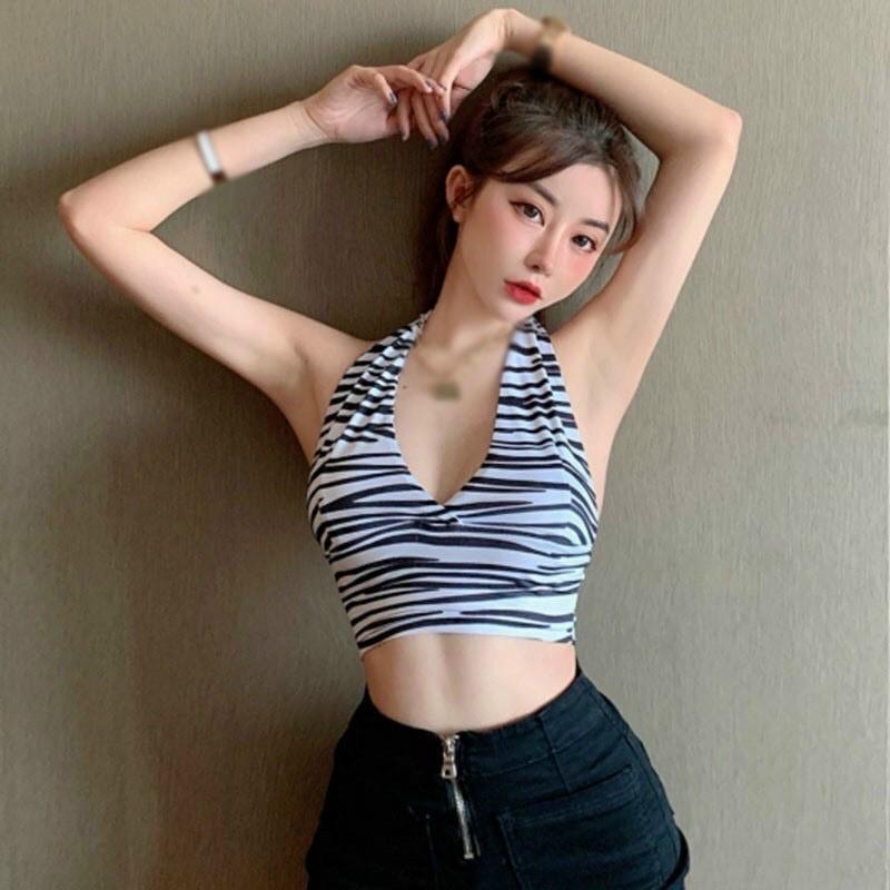 Áo yếm ngựa vằn croptop-N