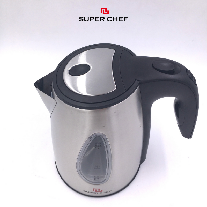 Bình Đun Siêu Tốc Inox 1.7 Lít Chính Hãng Super Chef Đun Nhanh, Inox Cao Cấp, An Toàn Sức Khỏe, Nhiều Tính Năng An Toàn Siêu Tiện Lợi