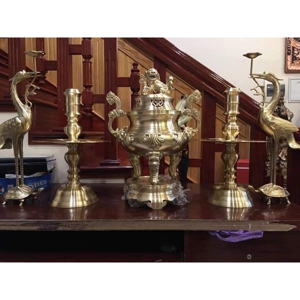 ĐỒ ĐỒNG Ý YÊN - Bộ Ngũ Sự Sòi 50 bày biện Ban Thờ mang đến sự trường thọ may mắn Nặng 24kg