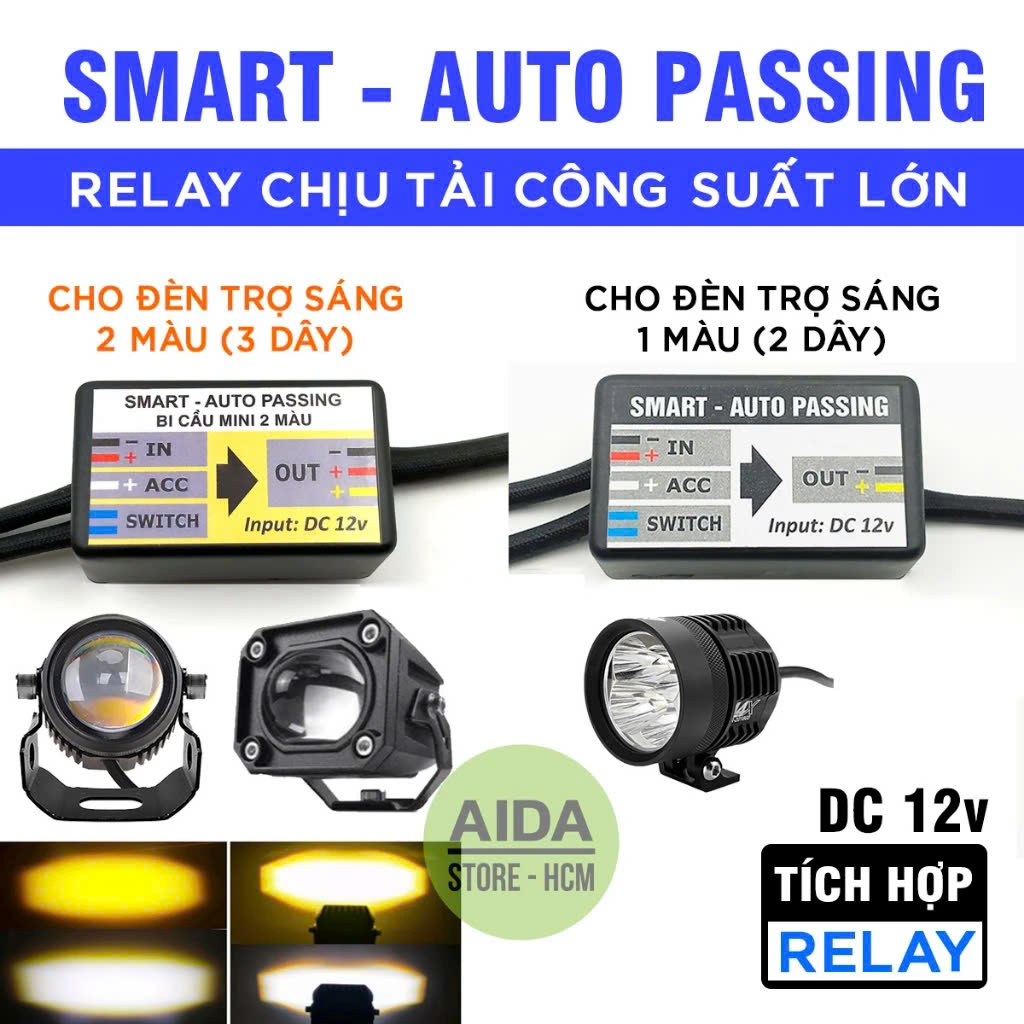 Tặng Công Tắc – Mạch Auto Pasing 10 Chế Độ Thông Minh Cho Các Loại Đèn Trợ Sáng