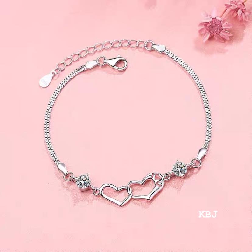 Lắc tay nữ thời trang chất liệu bạc Ý MS125b