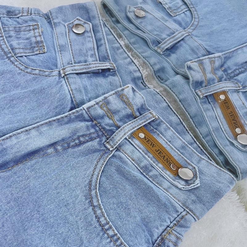 Quần baggy jean nữ màu xanh nhạt cạp cao 2 nút Ms 443