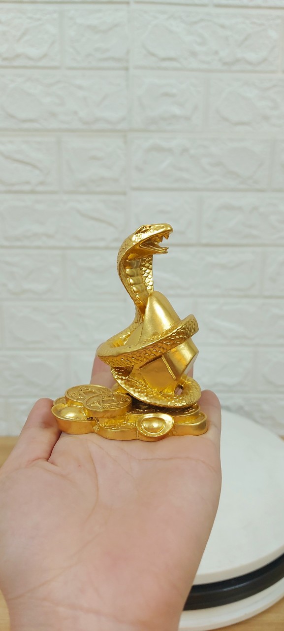 Tượng rắn bằng đồng mạ vàng 24K