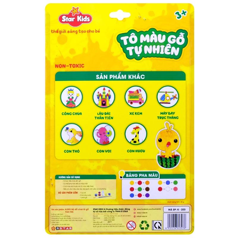 Bộ Tô Màu Gỗ Hình Con Gà - Star Kids K-203