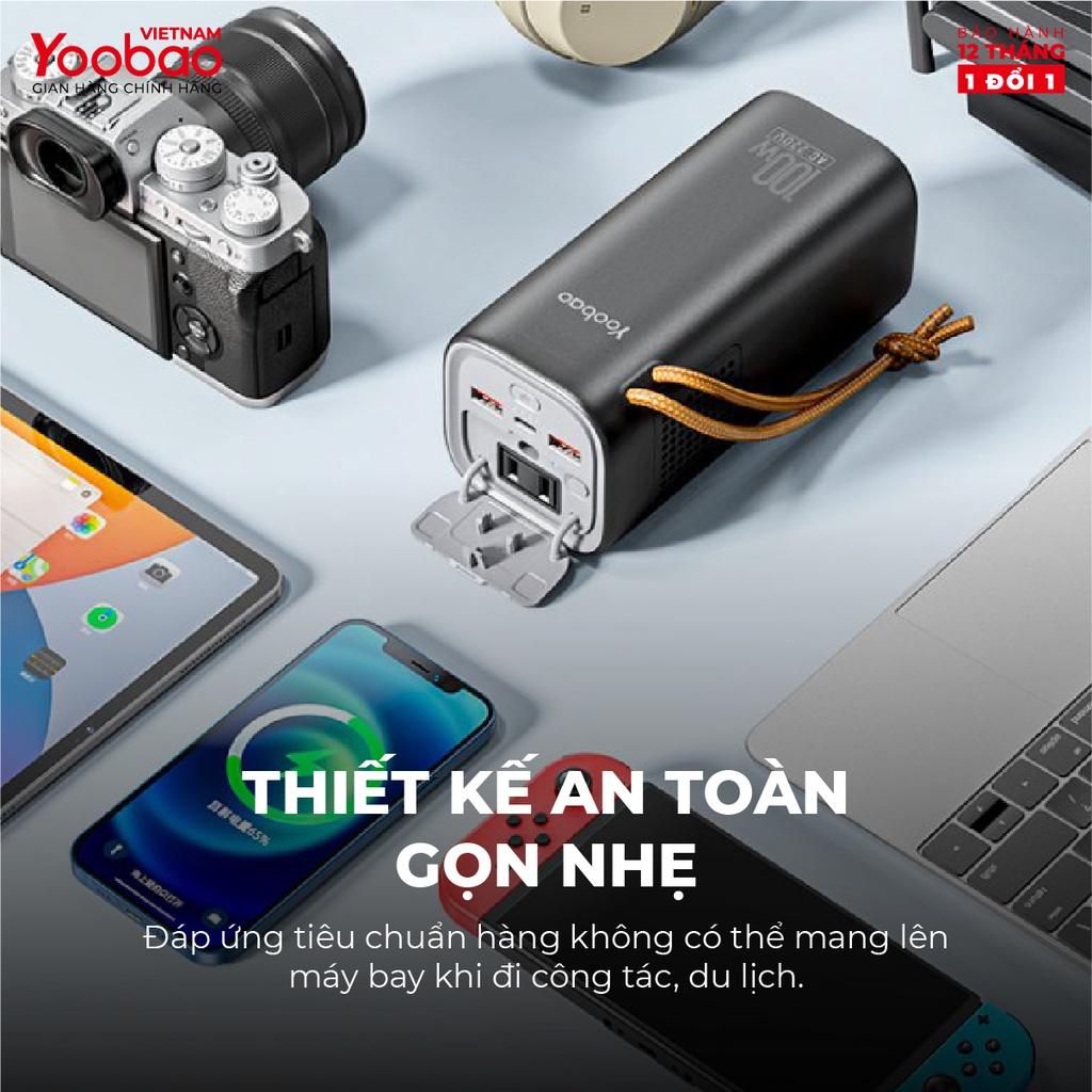 Trạm sạc dự phòng Yoobao EN100 dung lượng 20000mAh Tích hợp đèn pin 20000mah PD45W 220V/100W - Hàng chính hãng