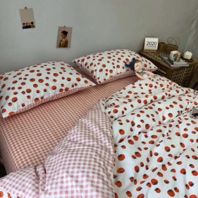 Set Cotton Living Hàng Nhập Khẩu Cao Cấp 4 Món Trái Cà Chua