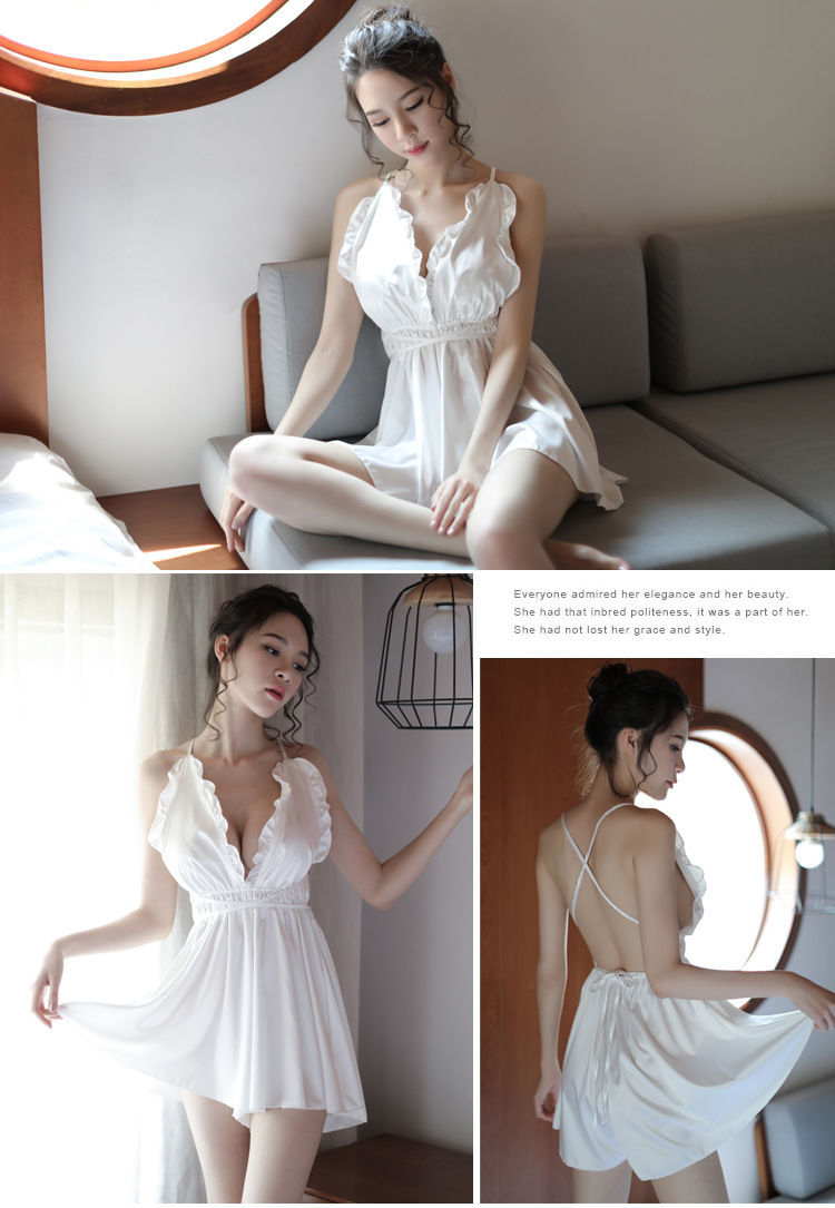 Che Tên - Đầm Ngủ Hở Lưng Big Size Tặng Quần Lọt Khe Erotic Lingerie Sleepwear pajamas BCS21 T 1115