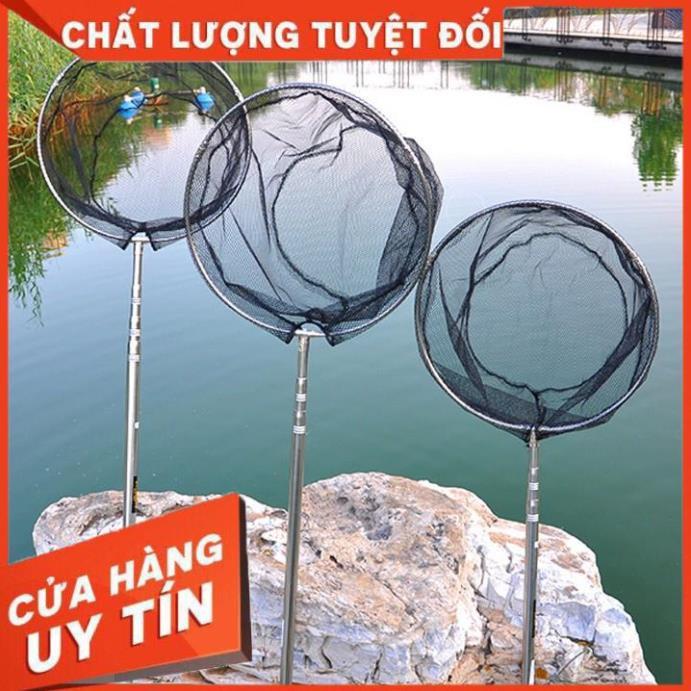 Vợt Vớt Cá Inox Cao Cấp Siêu Bền 1m7 2m1 2m5 3m - Sanami Fishing