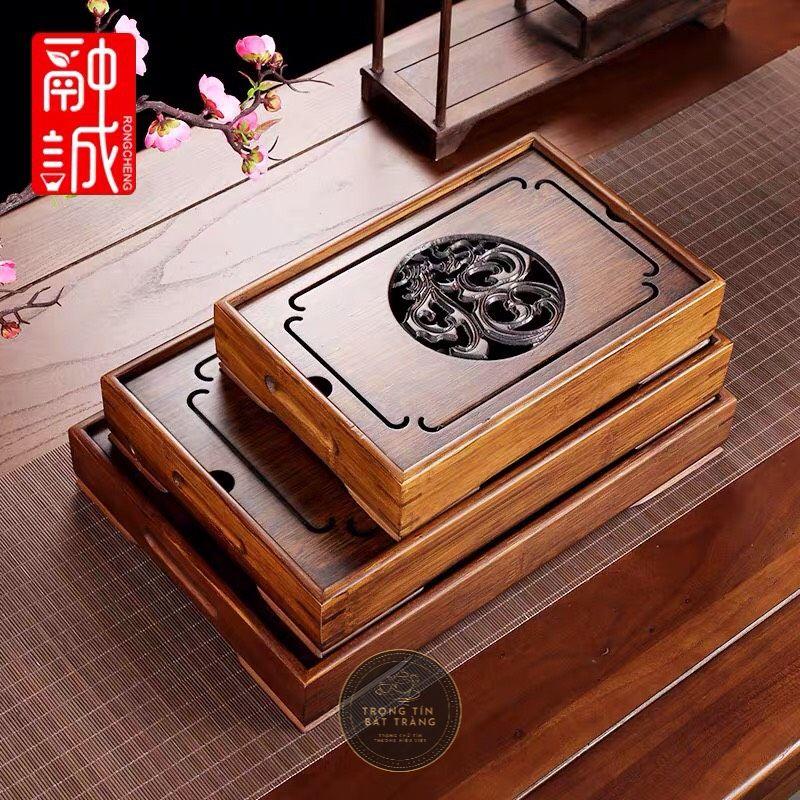Khay Trà Tre Cao Cấp Chữ Nhật Trung Kích Thước 34*22*6 KT 11.2