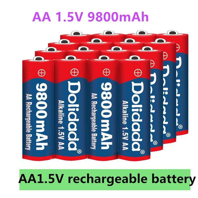 4-16 chiếc Thẻ mới Pin AA 9800 mah pin sạc AA 1.5 V Có thể sạc lại Alcalinas trốngmey mới + Giao hàng miễn phí Màu sắc: 16 chiếc