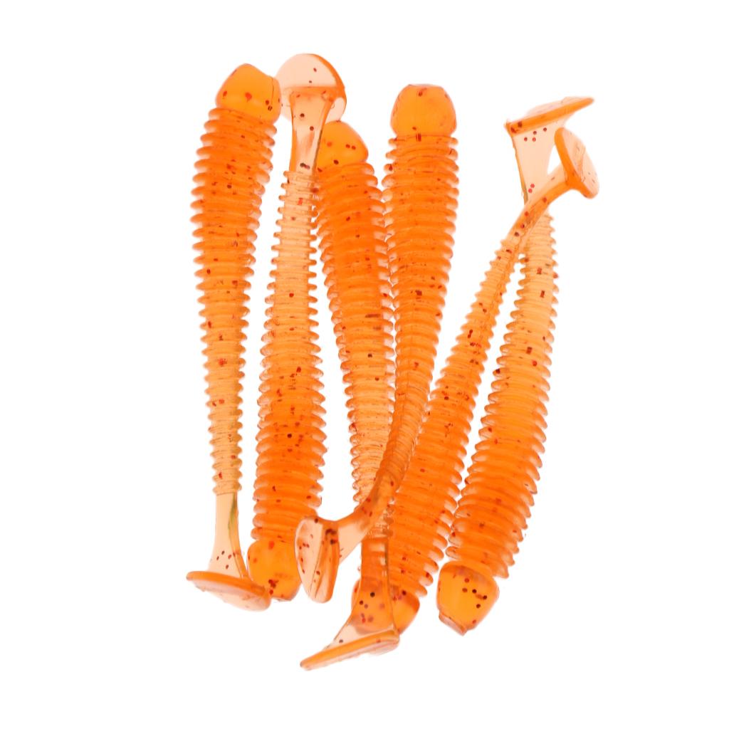 44 Pieces Soft Fishing Lures T Tail Worm Corn Scented Baits Lure