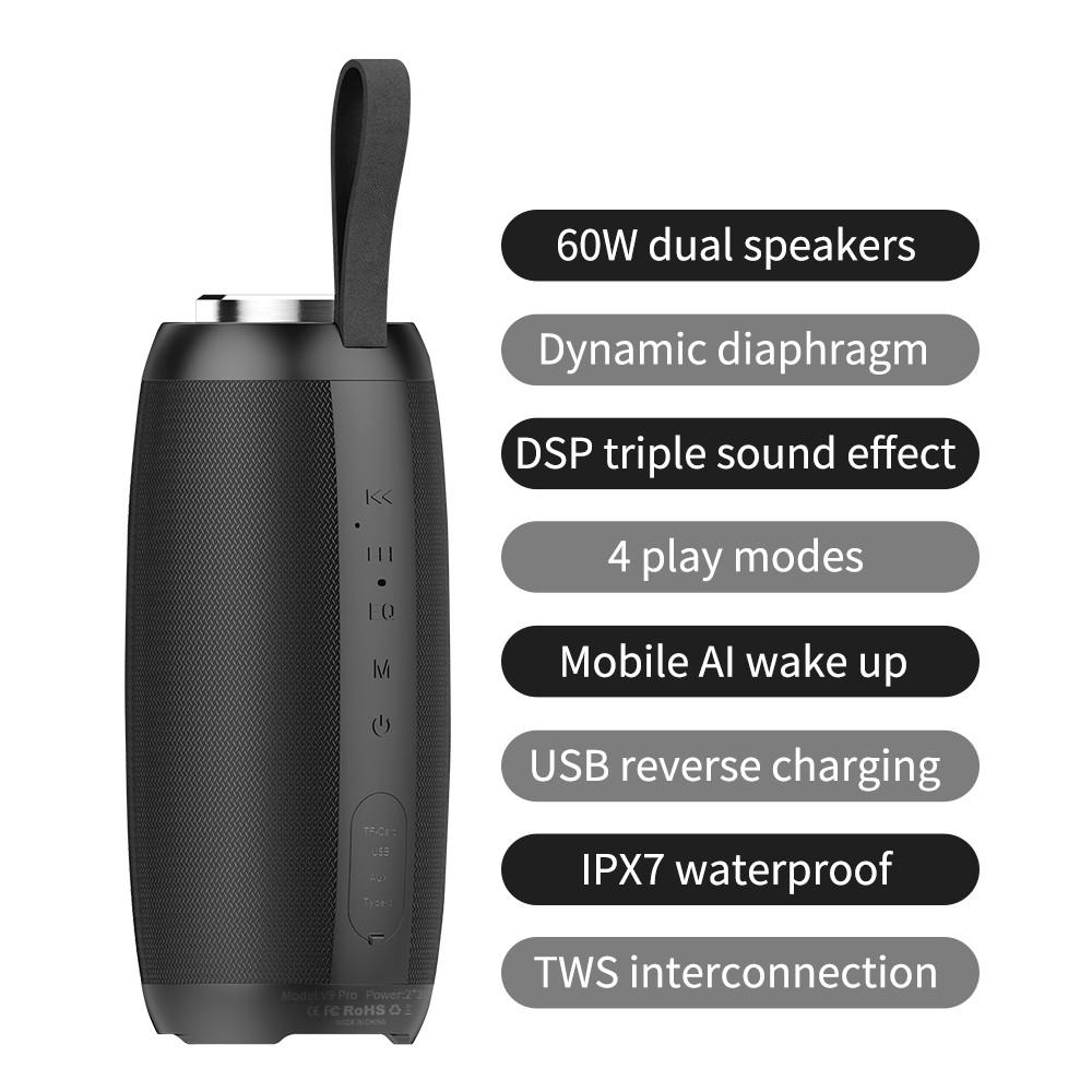 60W CAIXA DE SOM Cột Di động Bluetooth Loa TWS Loa Boom không dây Color: Other