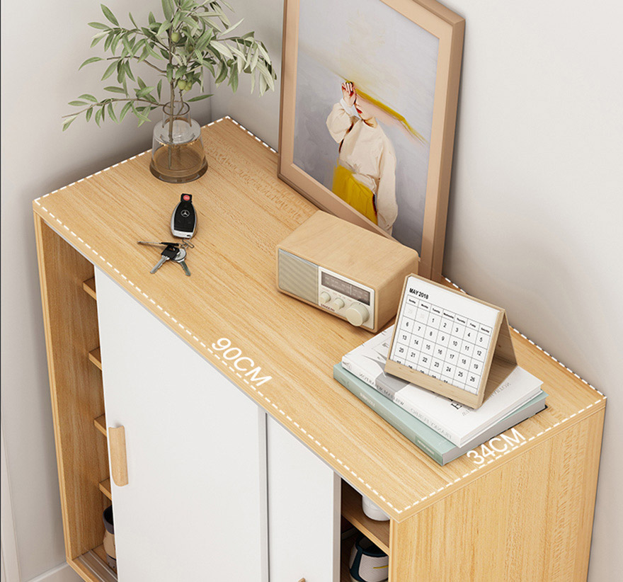 Tủ giày phong cách Bắc Âu cánh trượt tiện lợi