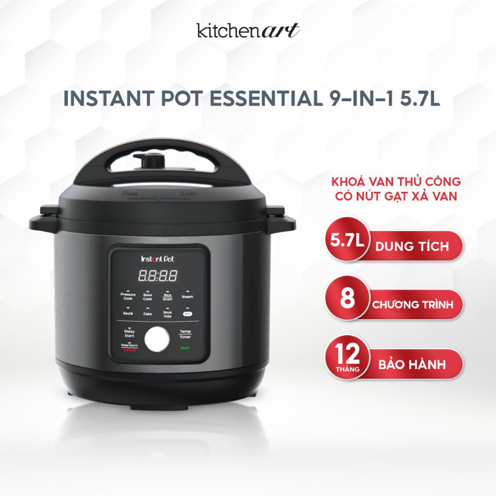 Nồi áp suất điện đa năng INSTANT POT ESSENTIAL 60 9in1, dung tích 5.7L, Bảo hành 12 tháng