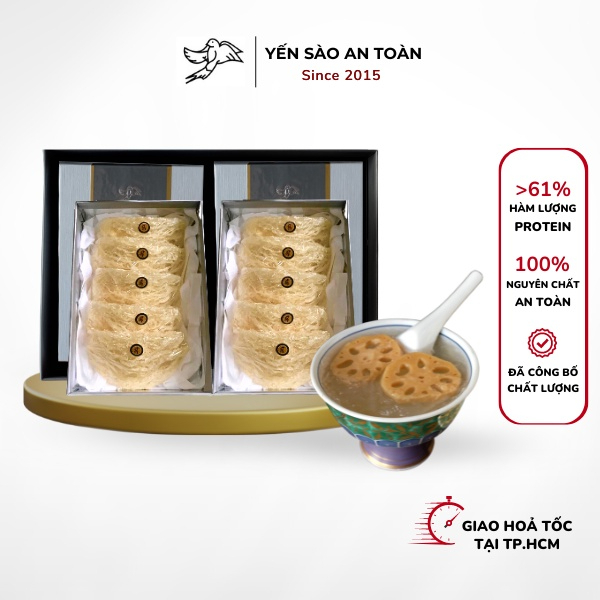 Yến nguyên tổ làm sạch cao cấp dinh dưỡng cao 61% protein từ tổ yến Khánh Hòa Yến Sào An Toàn