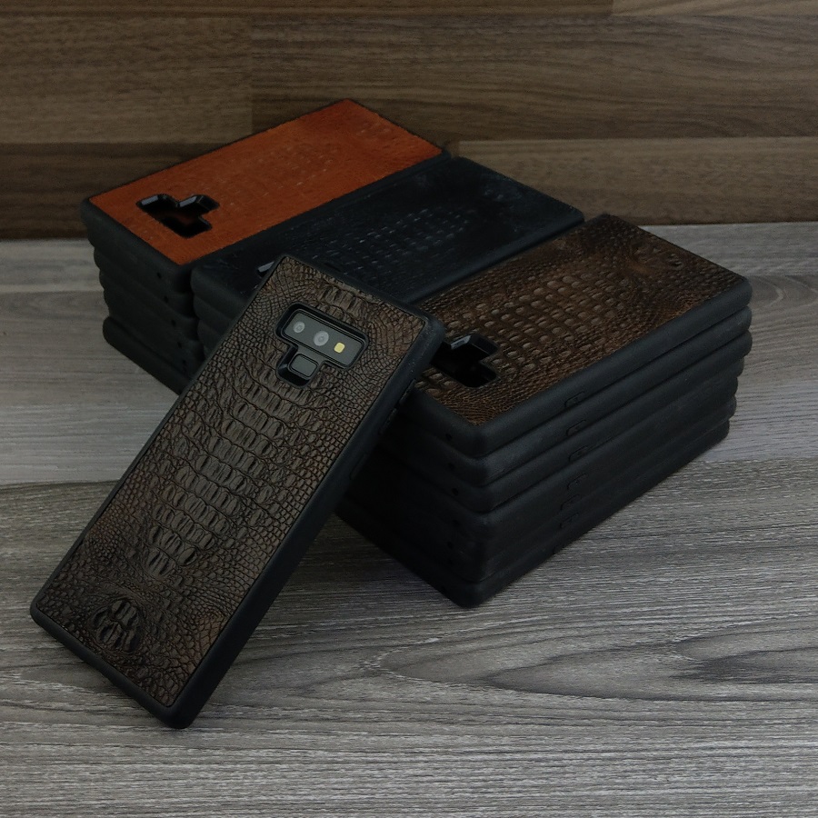 Ốp Lưng dành cho Samsung Galaxy Note 9 Da Cá Sấu Có Gù Màu Nâu Đất