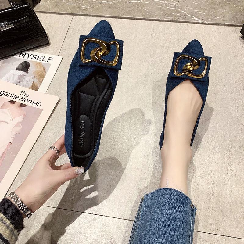 Giày Búp Bê Mũi Nhọn Thiết Kế Đơn Giản Thời Trang Cho Nữ