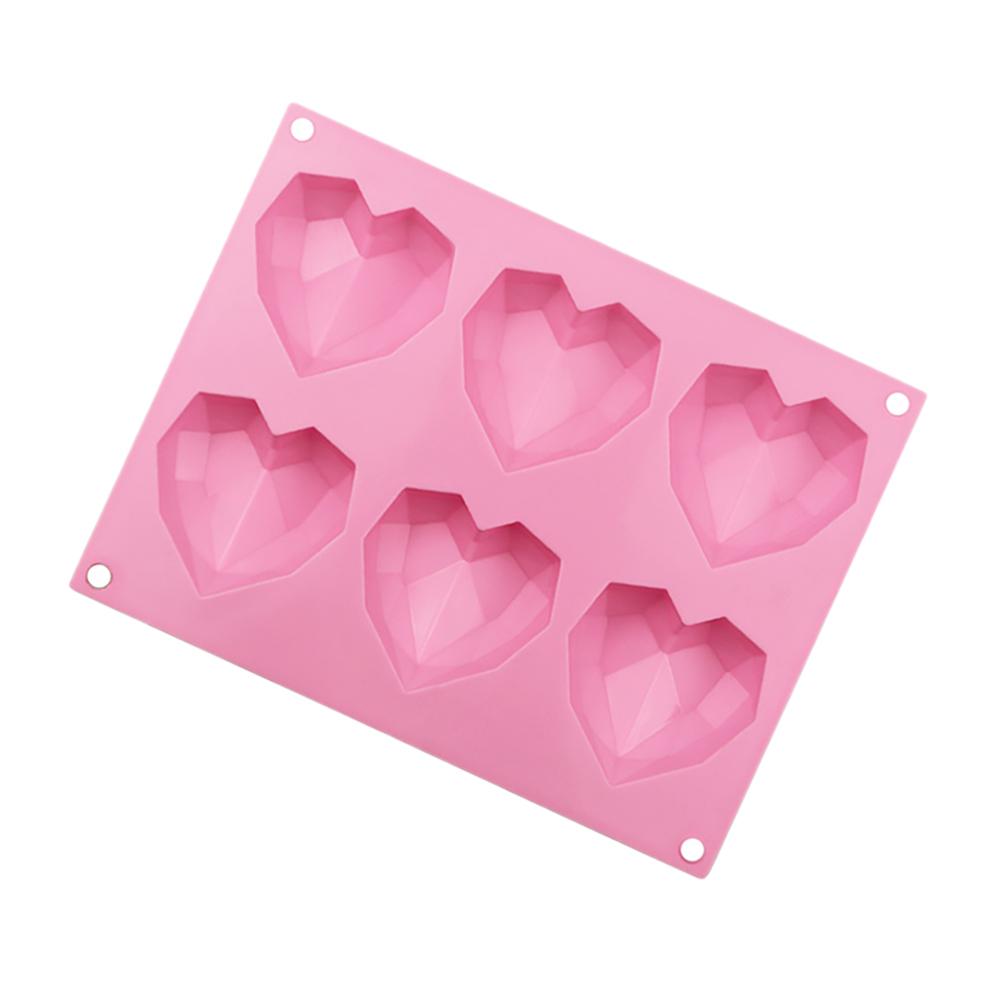 Diamond Chocolate Cake Silicone Heart Shaped Mold Diy 3d Cupcake Mold