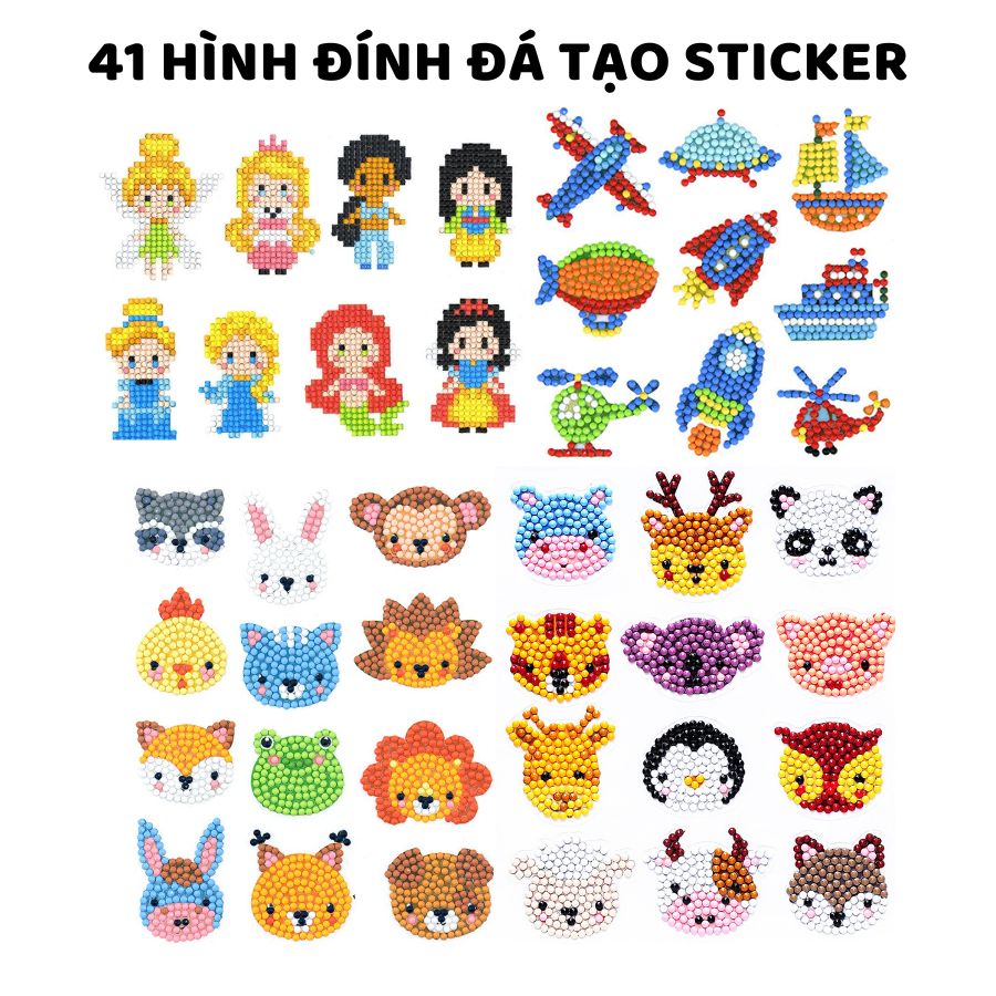41 Hình Tranh Đính Đá Sticker Mini Trang Trí Sáng Tạo