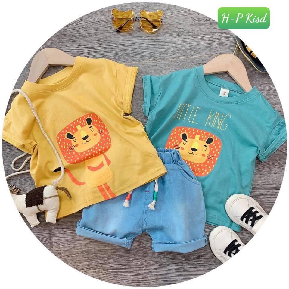 Bộ Đồ Áo Thun + Quần Jean Mềm Mùa Hè Cho Bé Trai