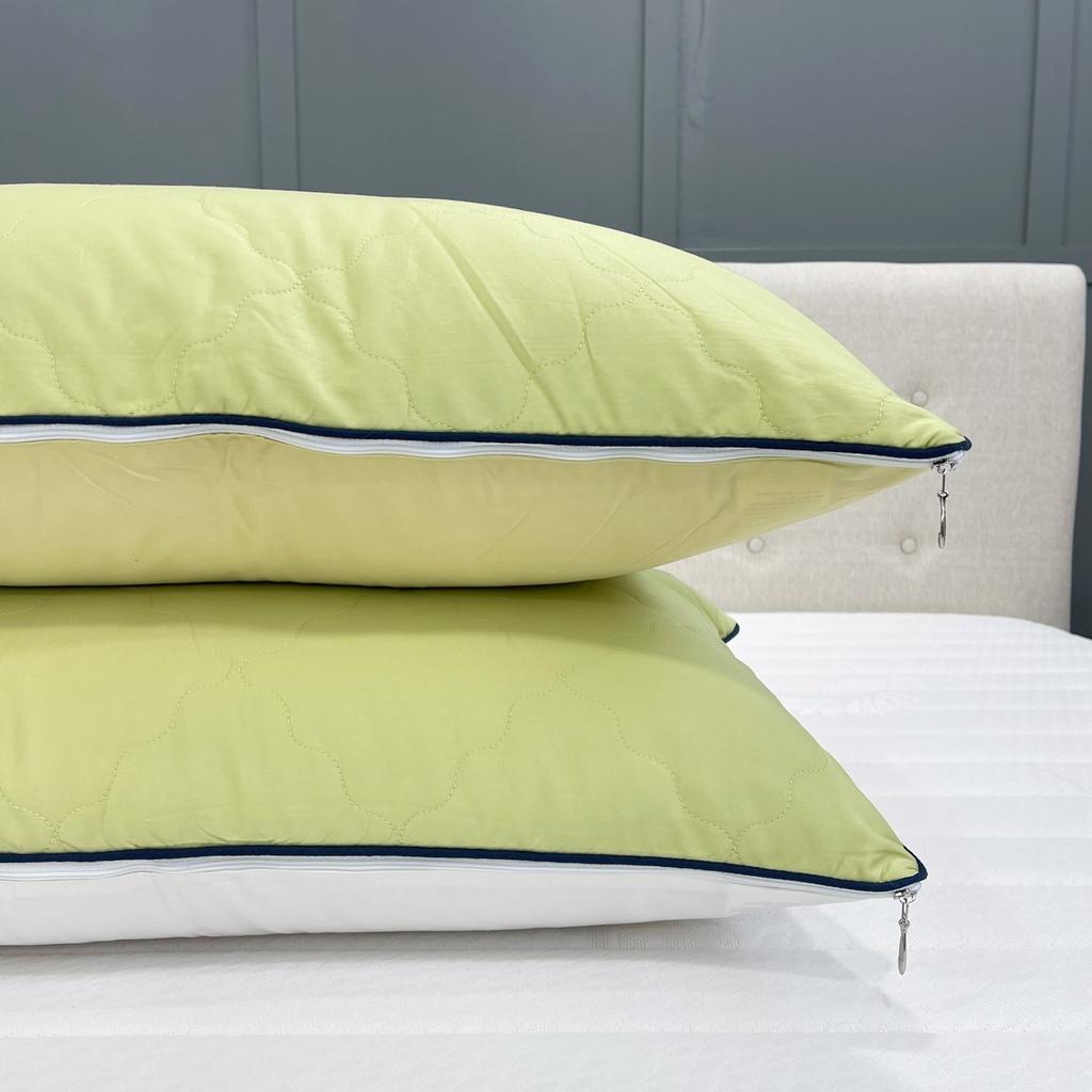 Cặp vỏ gối Cotton chần gòn Edena - Giao màu ngẫu nhiên - Có dây kéo - Size 45*65cm