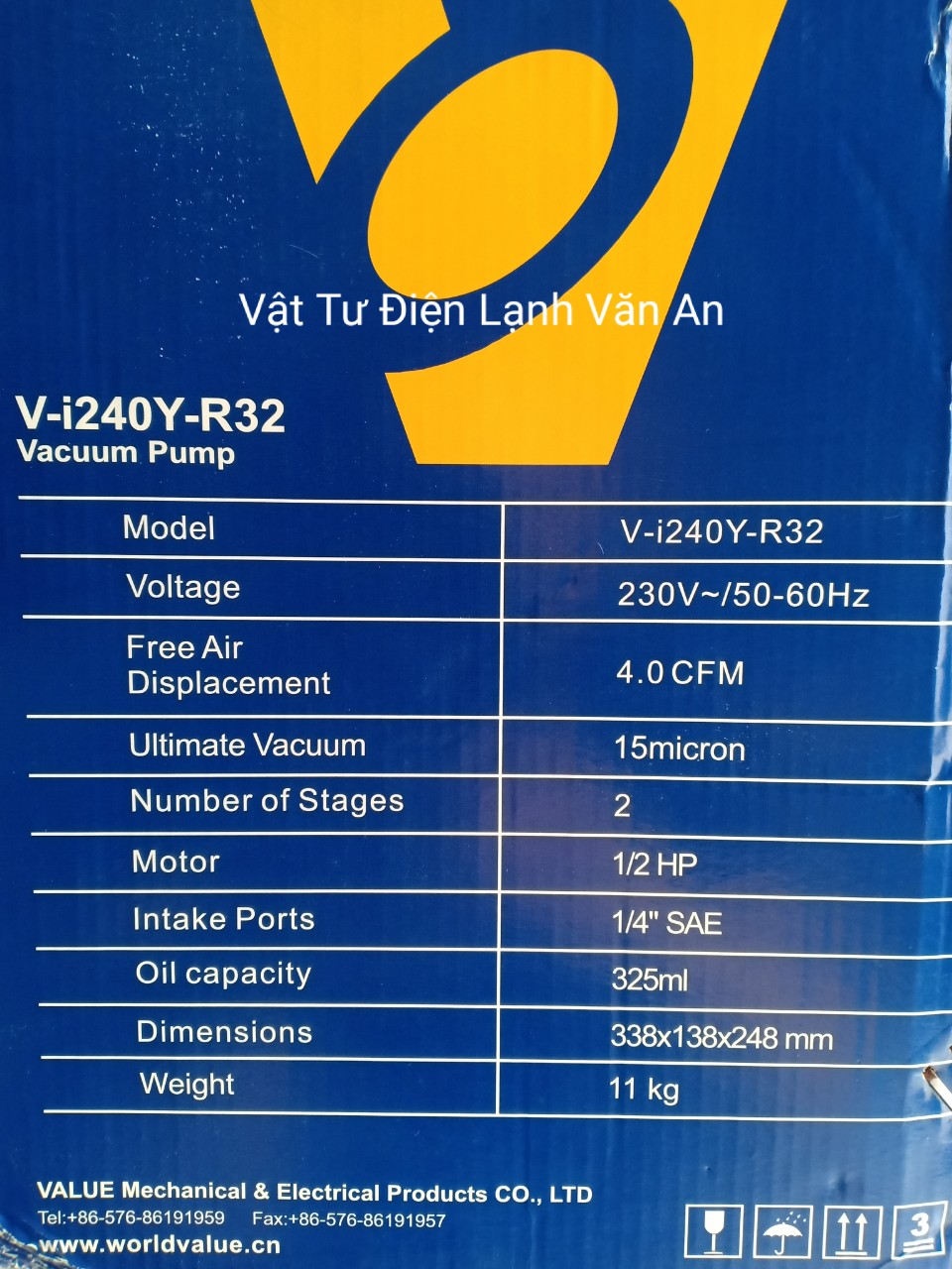 Máy hút chân không VALUE 4.0 CFM V-I240Y-R32 có đồng hồ áp và rle tự ngắt