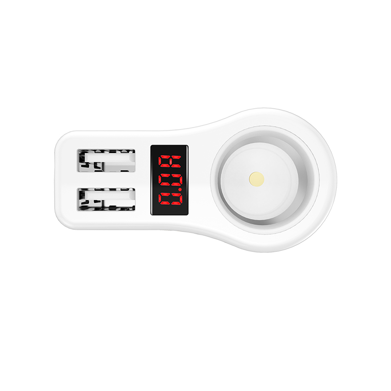 CÓC SẠC XE HƠI 2 CỔNG USB HOCO Z10 - MÀN HÌNH LED - MÀU TRẮNG/ ĐEN - HÀNG CHÍNH HÃNG