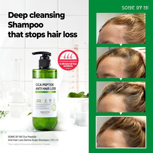 Combo 2SP ngừa rụng tóc Some By Mi Cica Peptide Anti-Hair Loss (Dầu gội 285ml + Dầu Xả 50ml)