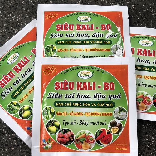 02 gói Phân Bón Siêu KaLi- Bo-Hạn Chế Rụng Hoa Và Qủa Non - Vào Cùi- Vỏ Mọng- Tạo Mã- Bóng Mượt