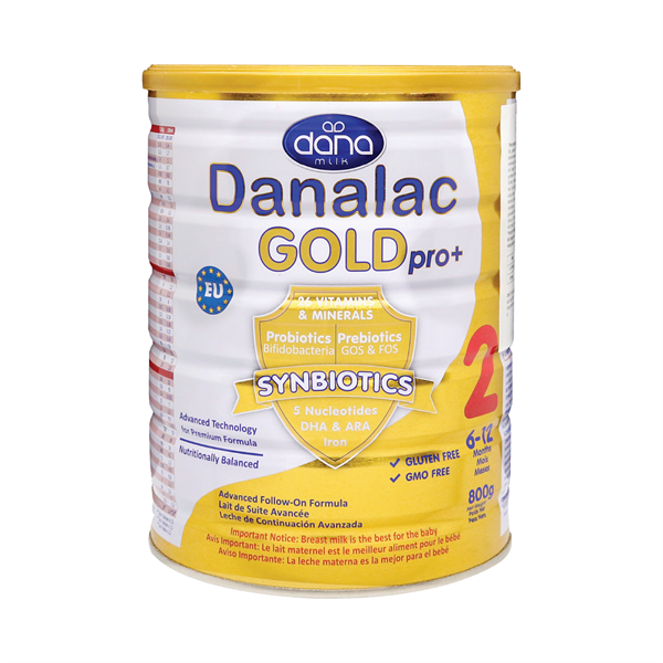 Sữa Bột Danalac Gold Pro+ Số 2 Cho Bé 6- 12 Tháng Tiêu Chuẩn Organic EU