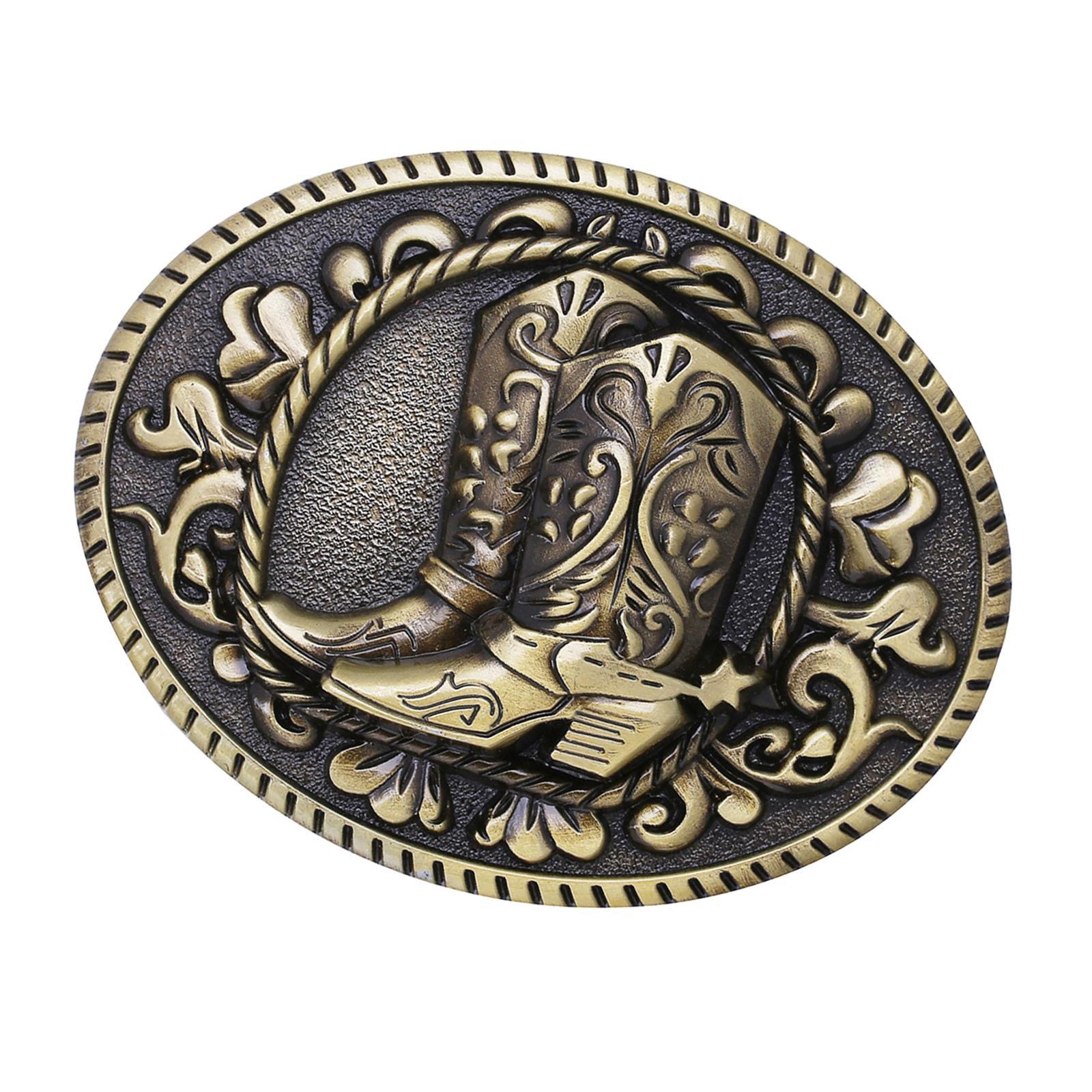 Vintage Style Western Belt Buckle Alloy Leather Belt Accessory Men Women