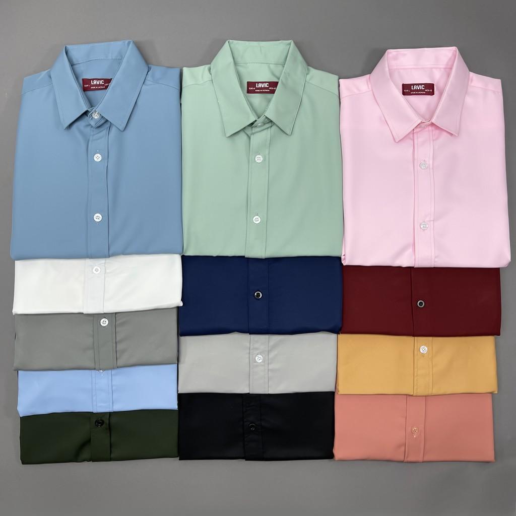 BIG SIZE Áo sơ mi nam chất vải lụa thoáng mát LV523