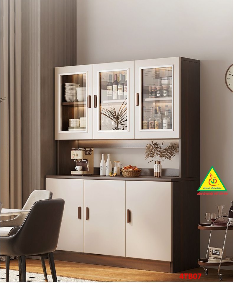 Tủ bếp gia đình gỗ MDF phong cách hiện đại 4TB07 - Nội thất lắp ráp Viendong Adv