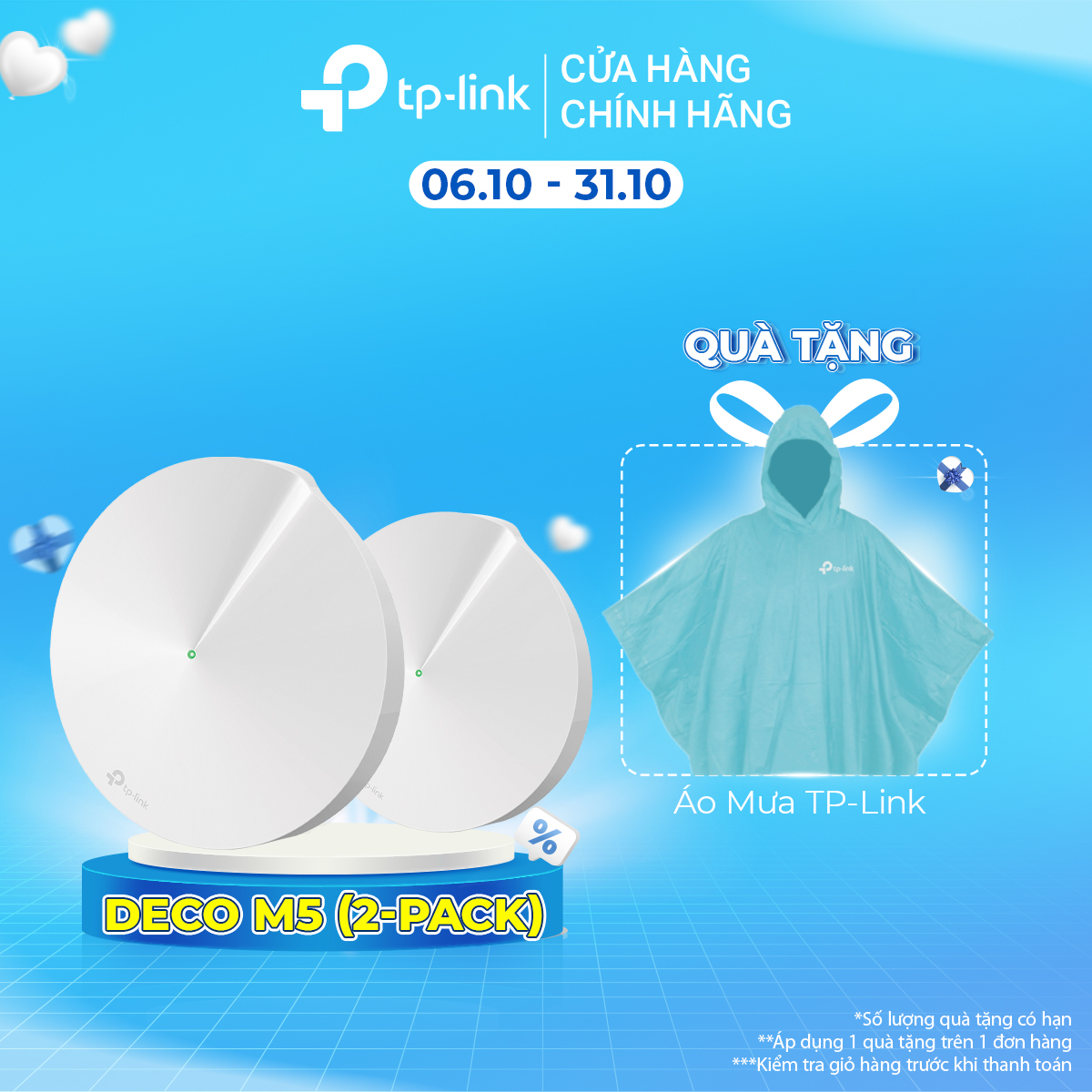 Bộ Phát Wifi Mesh TP-Link Deco M5 (2-pack)  Băng Tần Kép MU-MIMO AC1300 - Hàng Chính Hãng