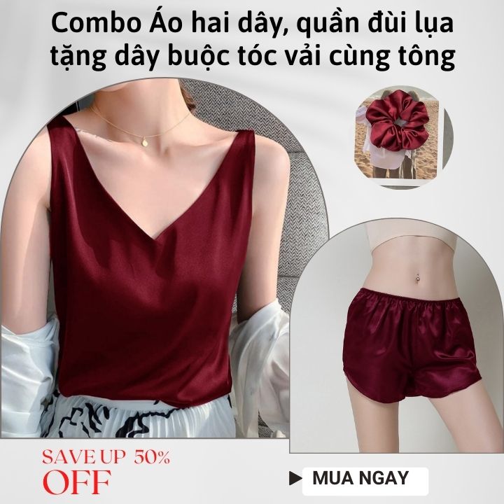 Đồ Bộ Nữ New Design Chất Lụa Satin Mịn Mặc Mát Nhiều Màu, Freesize Quần Đùi Áo Hai Dây CB0001