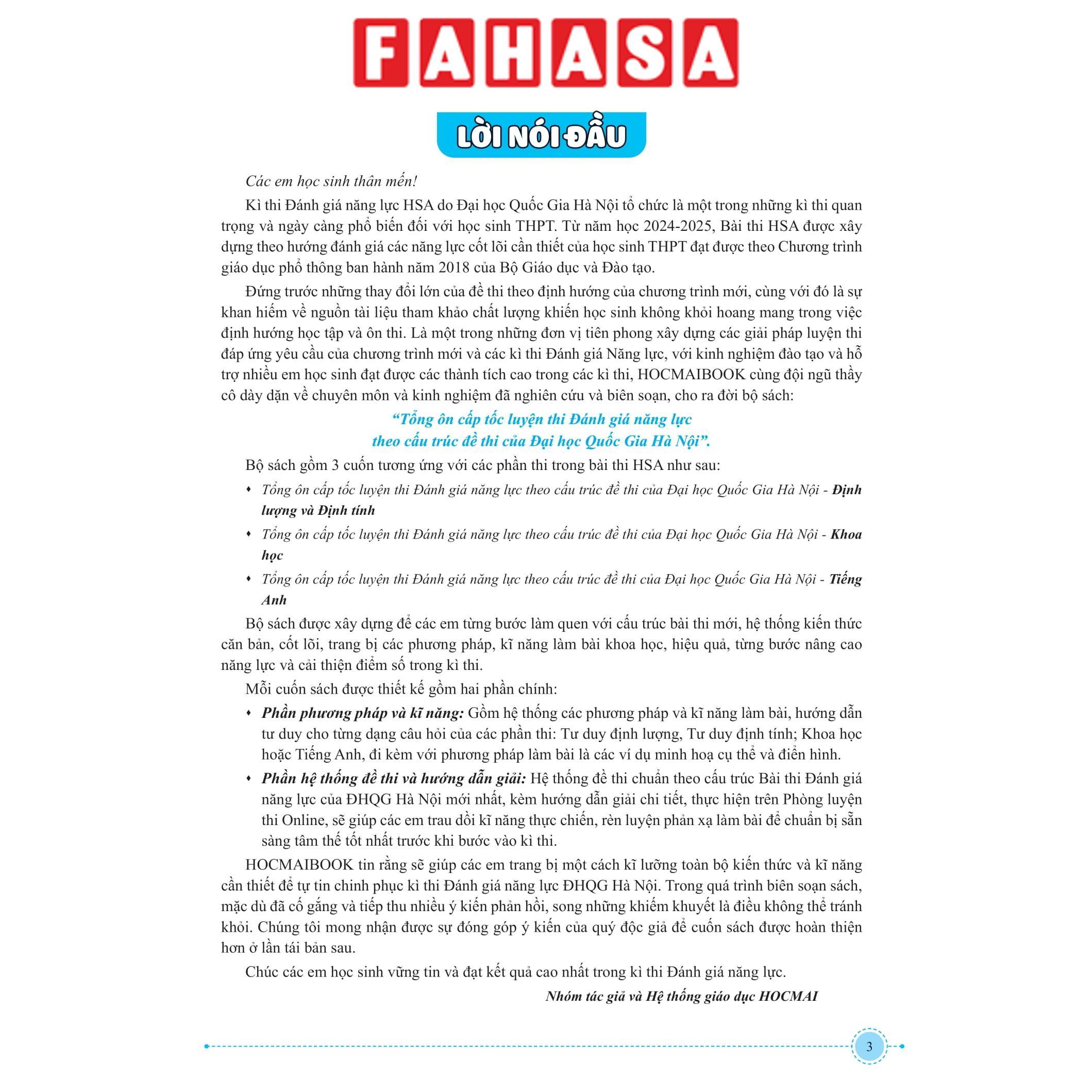 Sách - Tổng Ôn Cấp Tốc - Luyện Thi Đánh Giá Năng Lực Theo Cấu Trúc Đề Thi Đại Học Quốc Gia Hà Nội - K.Học, T.Anh, Đ.Lượng &amp; Đ.Tính