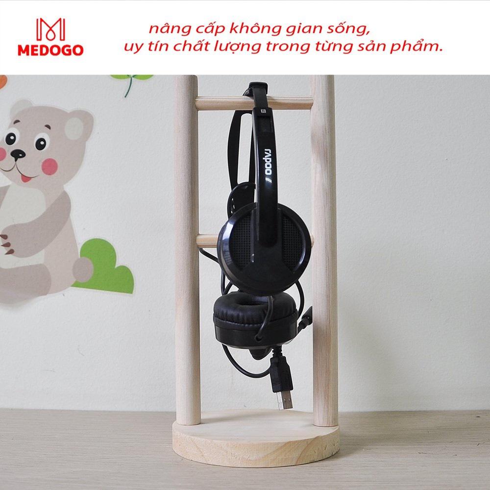 Giá treo tai nghe kệ gỗ đế vuông và tròn chất liệu gỗ thông tự nhiên