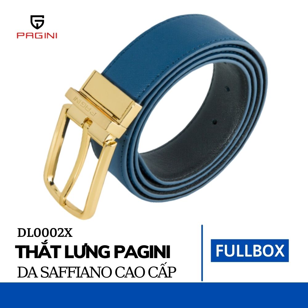 Thắt lưng nam 2 mặt da Saffiano – Khóa xoay 2 mặt tiện lợi