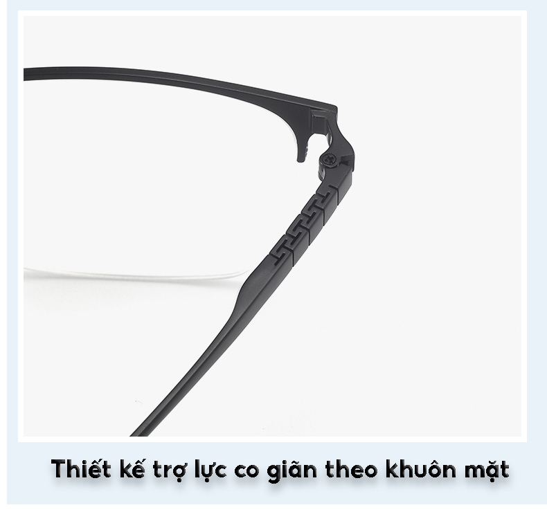 KAVI A18 – Kính nửa viền gọng Titanium nguyên chất, đổi màu nhanh khi ra nắng và chống ánh sáng xanh