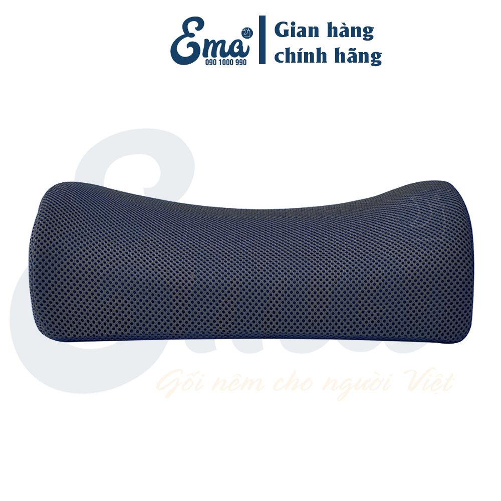 Đệm tựa lưng ghế văn phòng, ô tô cao su non Ema - Vỏ gối 4D tổ ong siêu thoáng - Hàng nhập khẩu