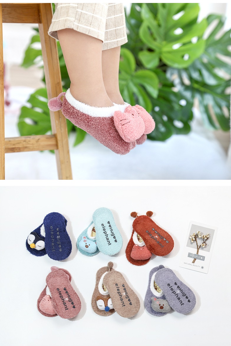 Tất Em Bé, Tất Giả Giày Len Xù 3D Có Chống Trơn