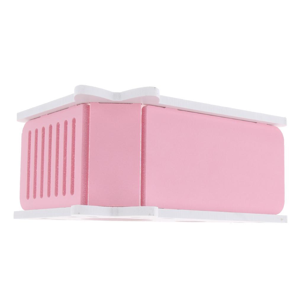2 Pcs Hamster Chinchilla Gerbil Ladder Cage Villa,Wood Nest House,Pink&Blue