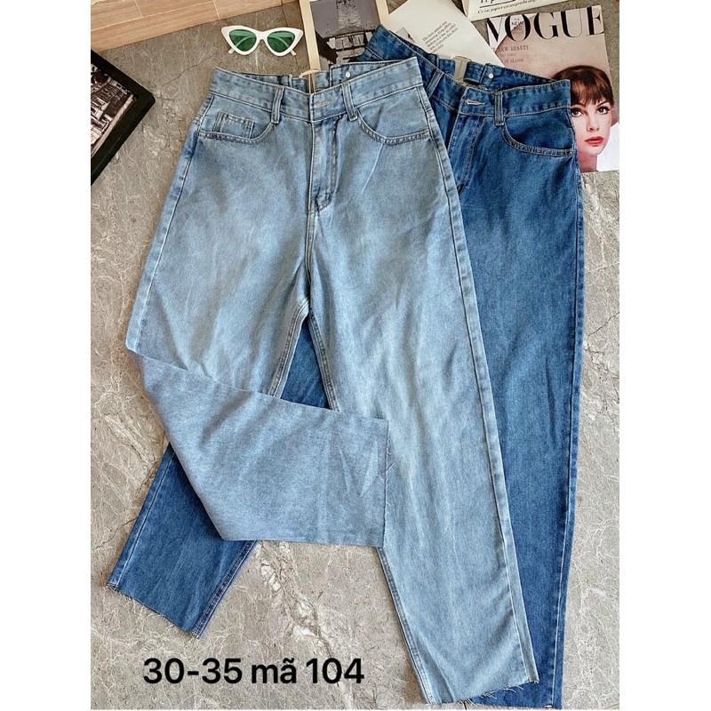 Quần baggy jean nữ    Quần baggy jean nữ size đại lưng kiểu từ 55kg đến 80kg hàng VNXK MS104 Bigsize 2KJean