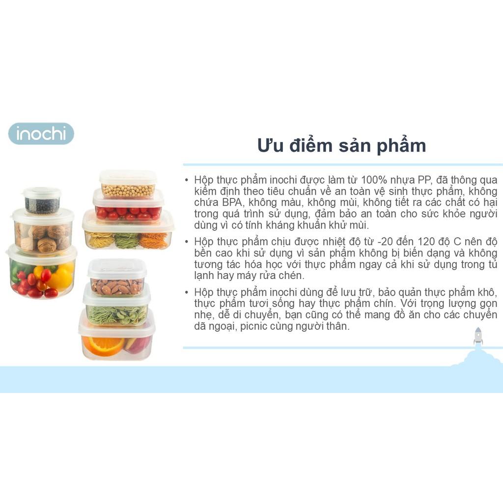 Hộp Nhựa Đựng Thực Phẩm vuông Thức Ăn Hokkaido INOCHI Nhựa Cao Cấp Trong Suốt Bền Chịu Nhiệt Cao 750-1500-2500