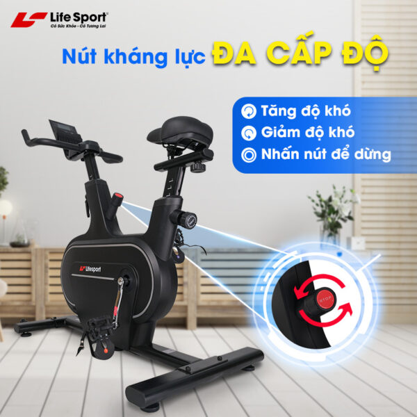 Xe Đạp Tập Lifesport LS-5977, Xe Đạp Tập Khung Sườn Chắc Chắn, Kháng Lực Đa Cấp Độ, Mà Hình Hiển Thị Chi Tiết Thông Số