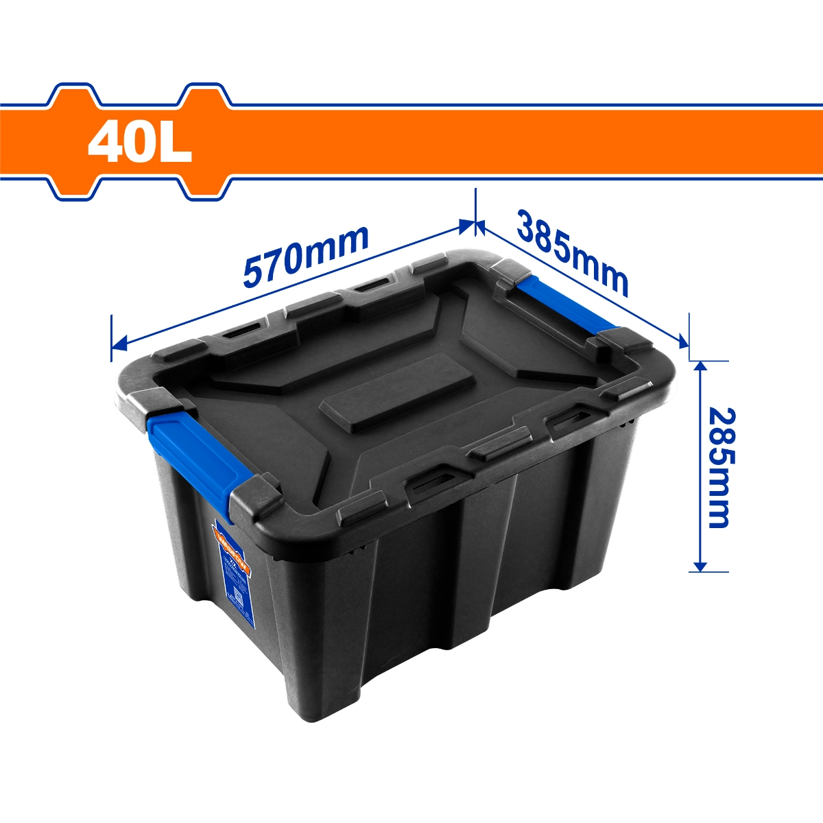 HỘP NHỰA TRỮ KHO ĐEN 40L WTB3340 WADFOW - HÀNG CHÍNH HÃNG